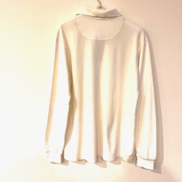 Burberry London Long Sleeve Polo, White, 100% Cotton, Size L - Picture 4 of 6